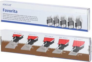 Машинка для стрижки собак та коней Aesculap Favorita CLi акумуляторна (червона) з набором гребінців | Професійна ергономічна машинка | LED-дисплей | Тімострижка для собак та коней