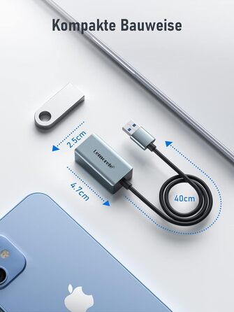 Док-станція USB-C з алюмінію: 2 HDMI, Gigabit Ethernet, 4 USB-A, USB-C 3.0, PD 100W, SD/TF, 1000Mbps RJ45, для Macbook, Lenovo, HP, Dell, Surface