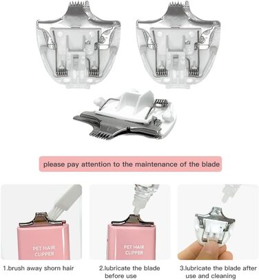 Набір для догляду за тваринами: професійна машинка для стрижки собак та котів, безшумна, акумуляторна, бездротова, набір лез (3 шт.)