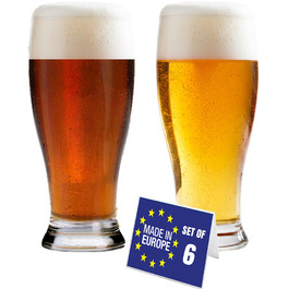Набір пивних келихів NORDIC SCHILLER Premium Pint 6 шт, 570 мл, без свинцю, для пшеничного пива, Pilsner