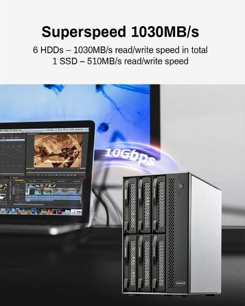 TERRAMASTER Корпус для жорстких дисків 4 відсіки, Rackmount, USB 3.2 Gen2, 10 Gbit/s, Hot-Swap, Plug-and-Play (без HDD), D6-320