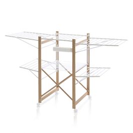 Металева сушарка для білизни Meisterhome® з 30 метрами мотузок, розкривні крила, економія місця, для одягу та рушників - біла