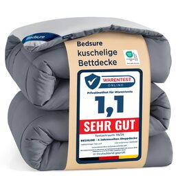 BEDSURE Ковдра постійна 135x200 см - Ковдра для всіх сезонів, 300 GSM, двостороння сіра/світло-сіра, м'яка та тепла, для алергіків, 135x200 см