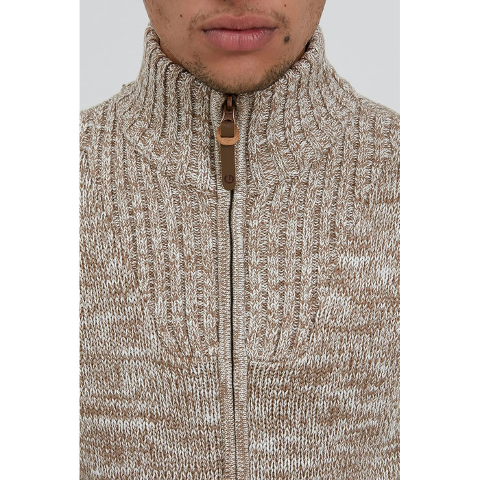 Чоловічий кардиган SDPomeroy з грубого трикотажу з коміром-стійкою та блискавкою, 100% бавовна, Regular fit (XL, Dune (5409))