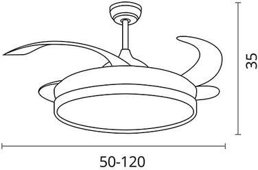 Вентилятор стельовий BEL AIR HOME Asgard 108 см з LED підсвіткою, пультом, DC-мотор, білий