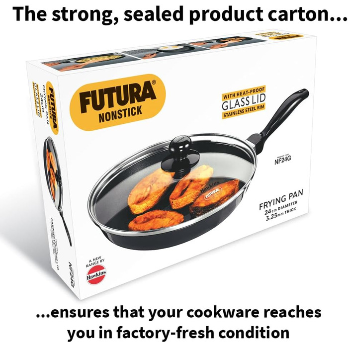 Сковорода з антипригарним покриттям HAWKINS Futura з кришкою з термостійкого скла, 26 см