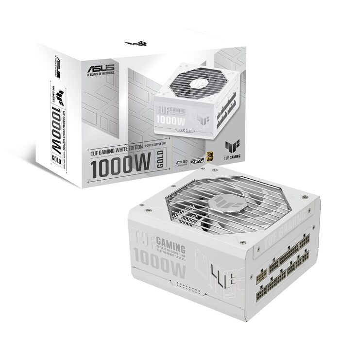 Блок живлення ASUS TUF Gaming 1000W Gold, білий, сертифікація 80 PLUS Gold