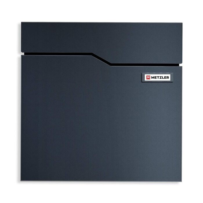 Поштова скринька Metzler Hoffmann антрацит RAL 7016 з табличкою для імені та відділенням для газет - настінна металева порошково-пофарбована, стійка до погодних умов