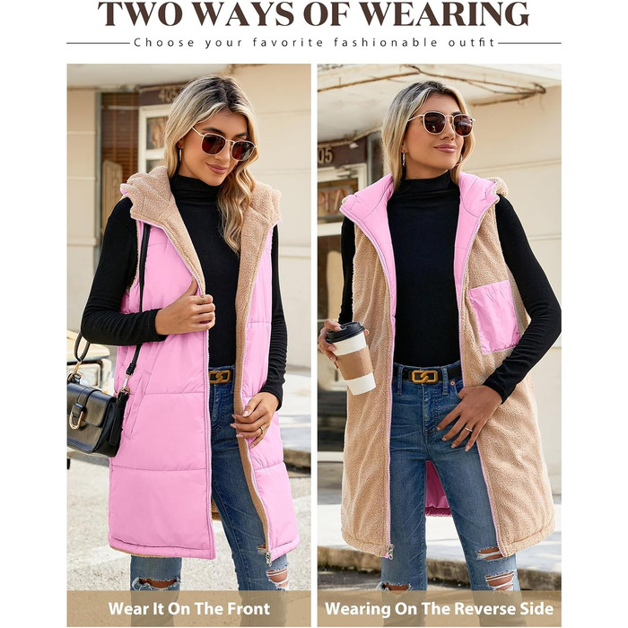 Жіноча тепла в'язана куртка з капюшоном Tuopuda, флісова підкладка, зимова куртка, повсякденний стиль, тепла, з капюшоном, на блискавці, осінь-зима (Рожева, M)