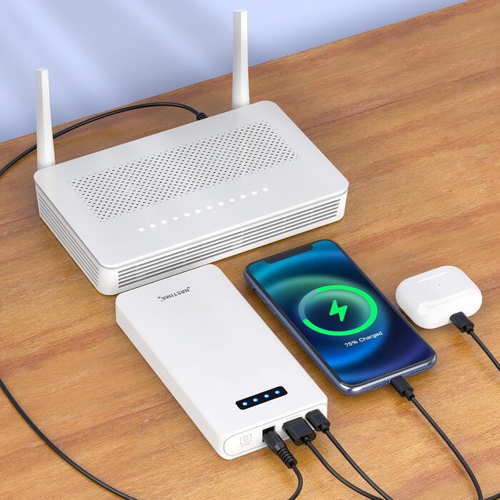 Power Bank NASTIMA 12V 5200mAh з трьохвидим виходом (USB-A, USB-C, DC) для LED, CCTV, камер та ін.