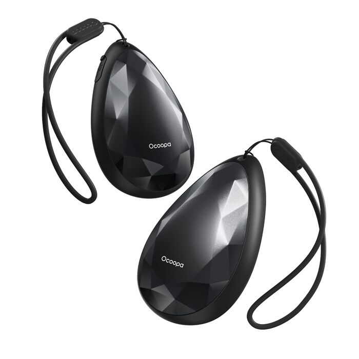 Електричні грілки для рук OCOOPA 2 шт., стильні, у формі діаманта з магнітом, акумуляторні, багаторазові, для жінок, подарунок на Різдво, для синдрому Рейно, піших прогулянок, кемпінгу, UT4 Rare (чорний)