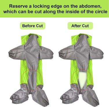 Dog Raincoat, Waterproof Dog Coat with Hood, Lightweight Rain Jacket for Medium and Large Dogs - Suitable for the Dog Playground and Dog Vacation - Green (24)