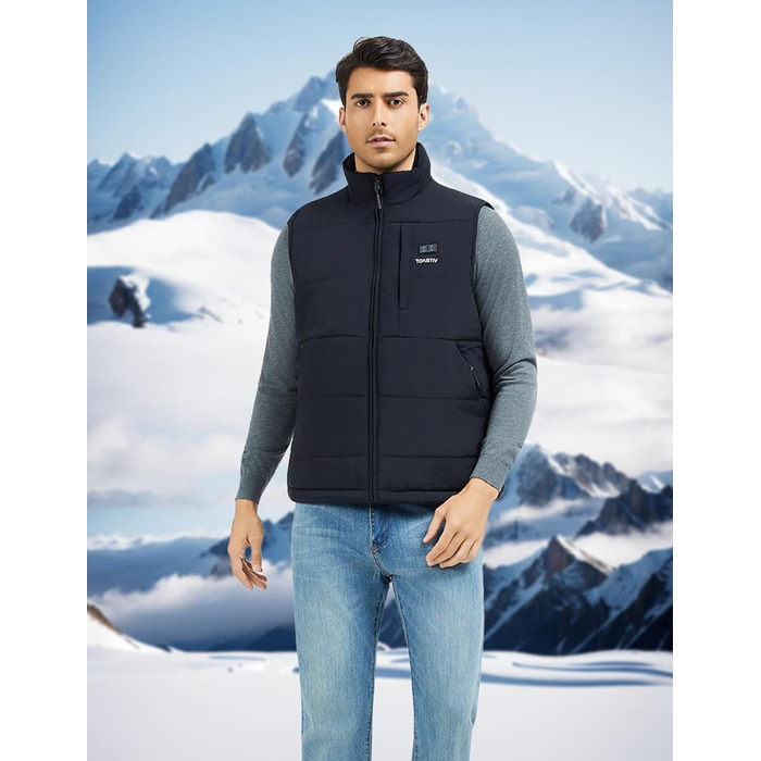 Обогреваемая жилетка для мужчин с PowerBank 20000mAh, 7.4V, флісова підкладка, 3 режими, для повсякденного використання, чорний