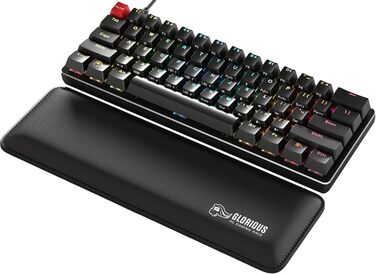 Підставка для зап'ястя клавіатури Glorious Gaming - м'яка, з декоративною обшивкою, чорна (300 x 100 x 17 мм)