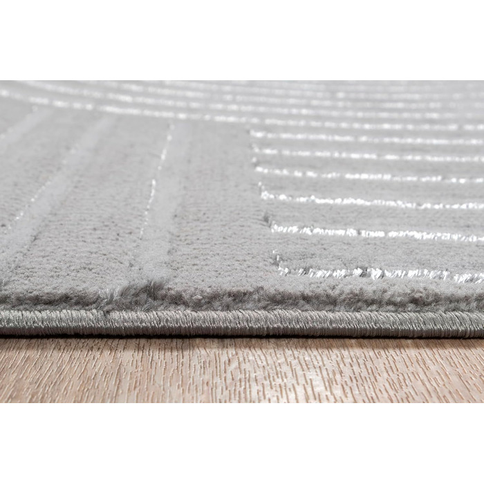 Carpet Knight Eleganter, High-Quality Living Room Rug, Soft Short Pile, 3D Effect, Shiny Design Elements, High-Low Structure, Beige Diamond Pattern, 80 x 150 cm