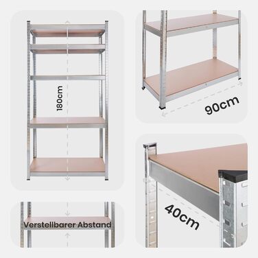 Arebos Heavy-Duty 2-Tier Shelf Set