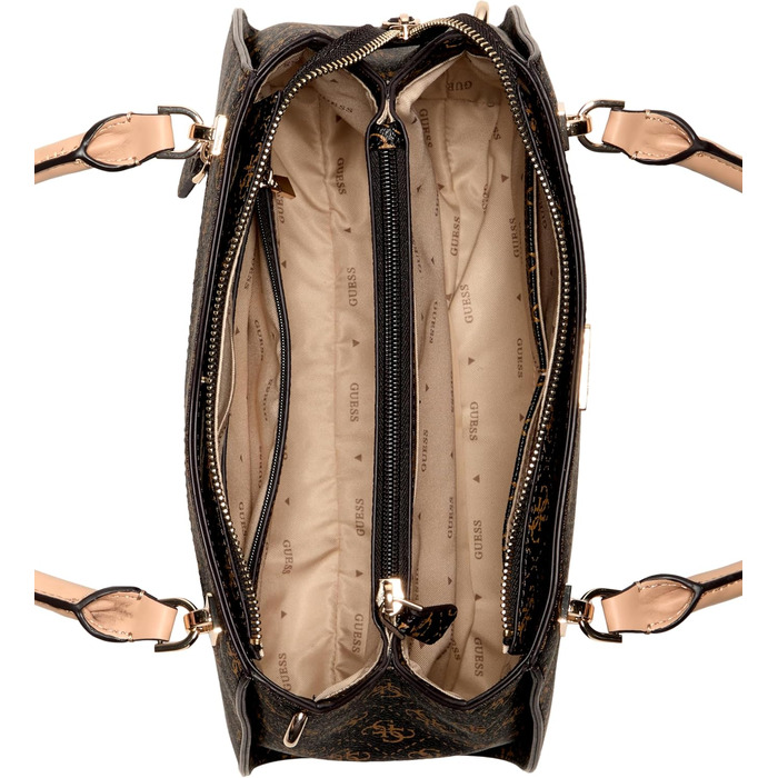 Сумка жіноча GUESS Noelle II Luxury Satchel коричнева з логотипом - оригінал