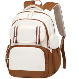 Шкільний рюкзак Aryan для жінок, 17 дюймів, легкий, з відділенням для ноутбука, сумка для жінок, підлітків, дівчаток та хлопців, для подорожей, навчання та роботи (колір: коричневий)