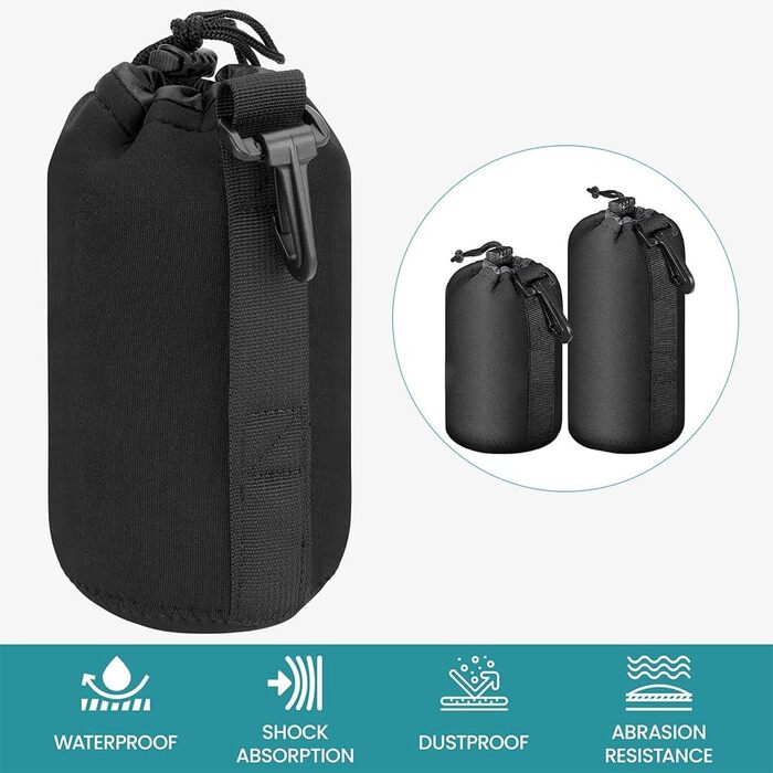 Водонепроникні захисні сумки для об'єктивів камери (2шт, M/L)