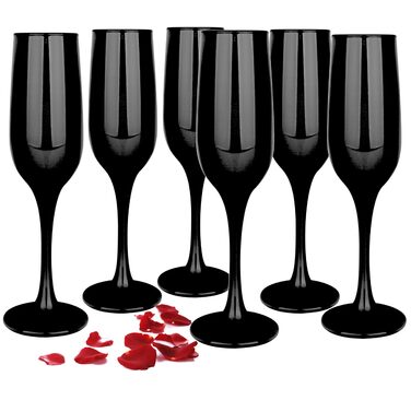 Набір келихів для шампанського, шампанського та просекко Glasmark Krosno, 6 шт., 200 мл, чорний