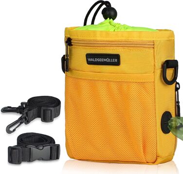 Сумка для корму для собак Waldseemüller, тренувальна сумка для домашніх тварин, підходить для собак маленьких та великих порід, з диспенсером для пакетів для екскрементів, карабіном, регульованим поясним ременем та плечовим ременем