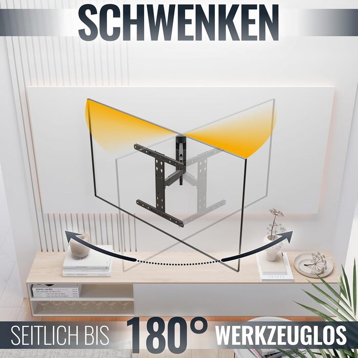 Настінний кріплення для телевізора RICOO S9544: поворотний, нахильний, універсальний, 40-65 дюймів, VESA 400x400, до 45 кг