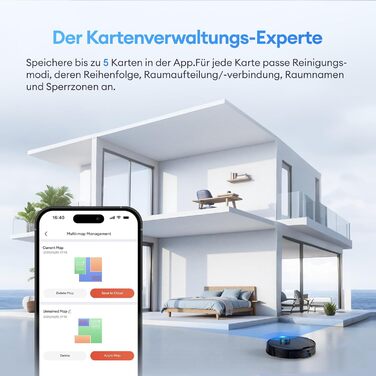 Робот-пилосос Ultenic T20 Pro з функцією миття підлоги, 8000 Па, станція самостійного очищення 3,5 л, для видалення шерсті тварин та килимів, AI-лазерне уникнення перешкод, керування через додаток