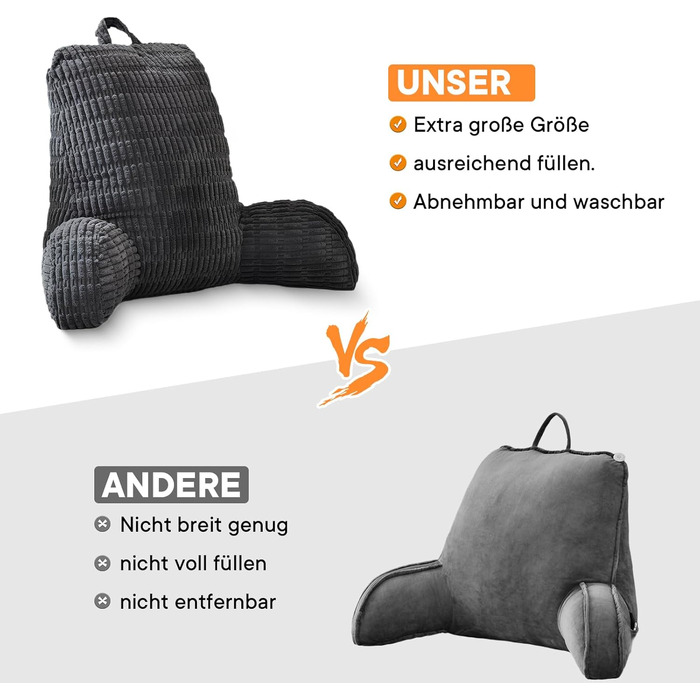 Підлогове крісло-мішок з підтримкою спини для читання, відпочинку та перегляду телевізора, підходить для дорослих