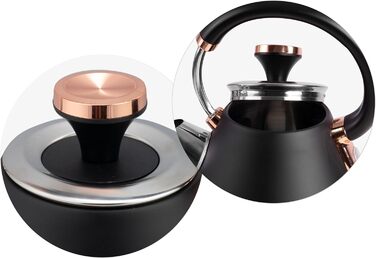 Елегантний чайник Berdsen BD-701 з термометром, 1.7L, чорний