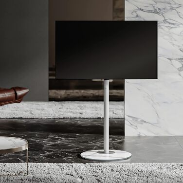 FITUEYES Adjustable Height & Swivel TV Stand for 32-60 inch TVs - White, VESA 400x400
