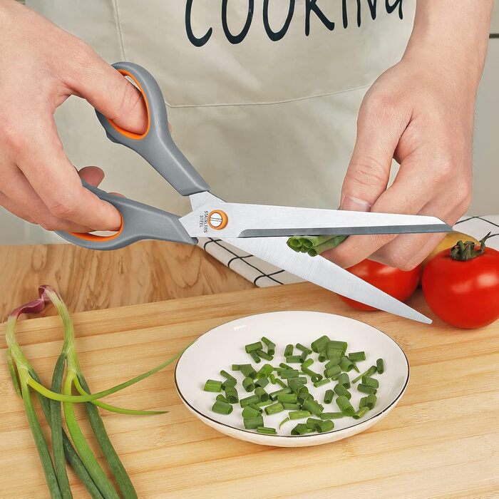 Набір кухонних ножиць 5шт. з нержавіючої сталі, мультифункціональний, помаранчевий/сірий