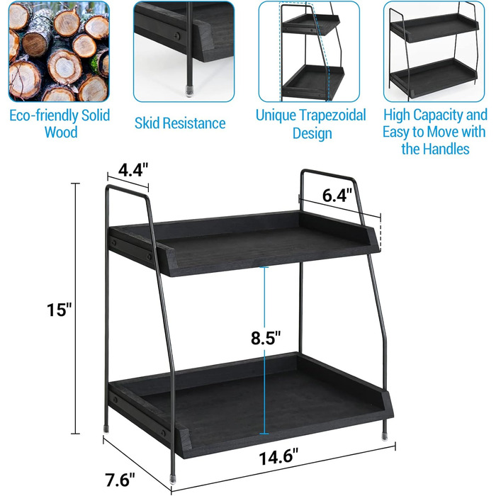 Coffee bar accessories and organizers, countertop, coffee station, organizer, kitchen counter, shelf, organizer, coffee spice storage, lid holder, countertop shelf for bathrooms