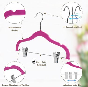 Набір вішалок для одягу Rose 10 (рожевий, 10 шт.) - спідниці, штани, блузи, сорочки, жакети