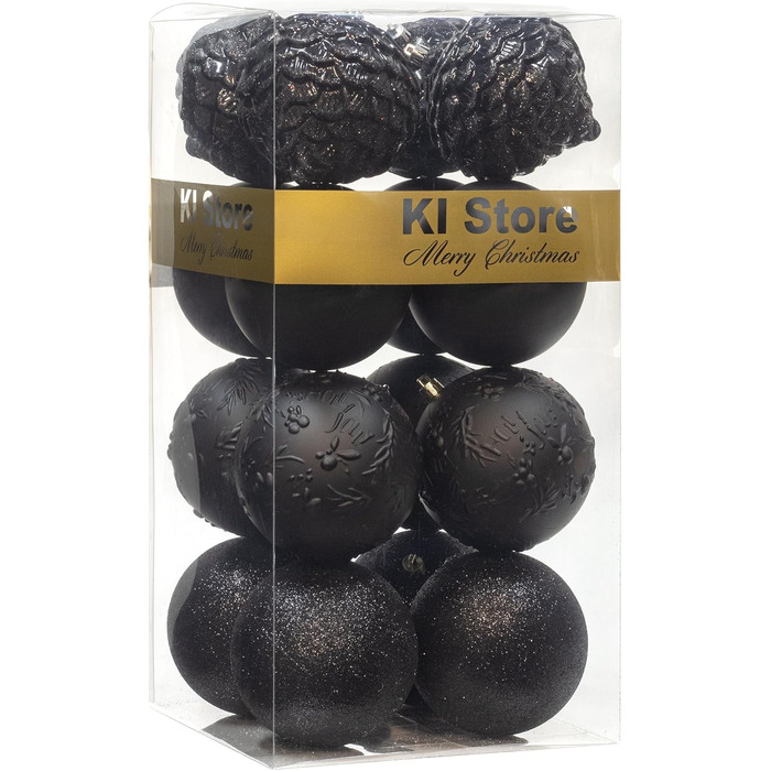 Шарм-кулі Busybee для ялинки, 30 шт, 6 см, чорні, пластикові прикраси для різдвяного дерева