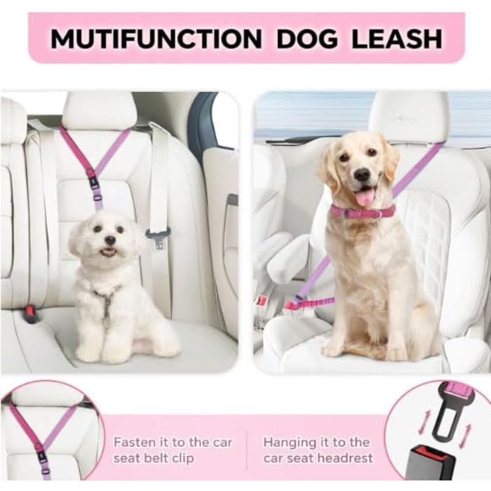 Міцна повідець для собак COSYHOMELONDON, без натягу, з амортизатором, для прогулянок та тренувань, з кріпленням для авторемня, 1,2 - 1,8 м, фіолетовий