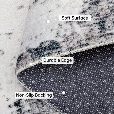 Теплі килими Calore для вітальні, спальні, їдальні. Антиковзаючі, м'які, коротковорсові, абстрактні сірі килими для легкої чистки (160 x 200 см, 80 x 120 см)