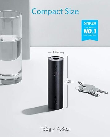 Powerbank Anker PowerCore 5000mAh: компактний акумулятор для iPhone, iPad, Galaxy та інших пристроїв (Чорний)