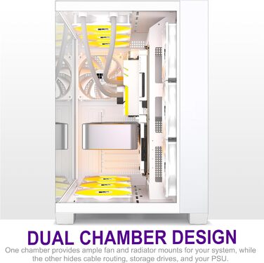 Корпус ПК FOIFKIN F300: Mid-Tower, ATX, 270° Panoramaglas, Type-C, без RGB-вентиляторів (Білий)