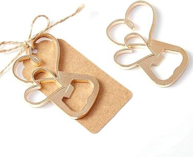 Awtlife 30-Piece Doppelherz Bottle Openers, Wedding Favors, with Label, Transparent Bag for Wedding, Party, Guest Gifts, Christmas