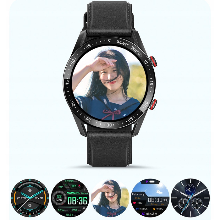 Смарт-годинник DomoGardeno для чоловіків з ремінцем + навушники, чорний