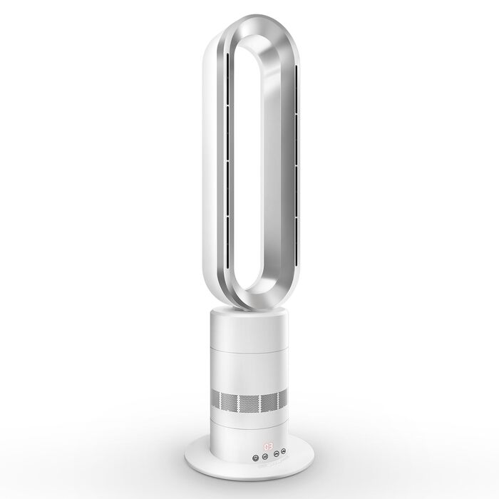 Безлопатевий вентилятор-нагрівач TP18Pro 2-в-1: охолодження та обігрів, 10 режимів охолодження, 3 режими обігріву, дистанційне та сенсорне керування, тихий та енергоефективний DC-двигун