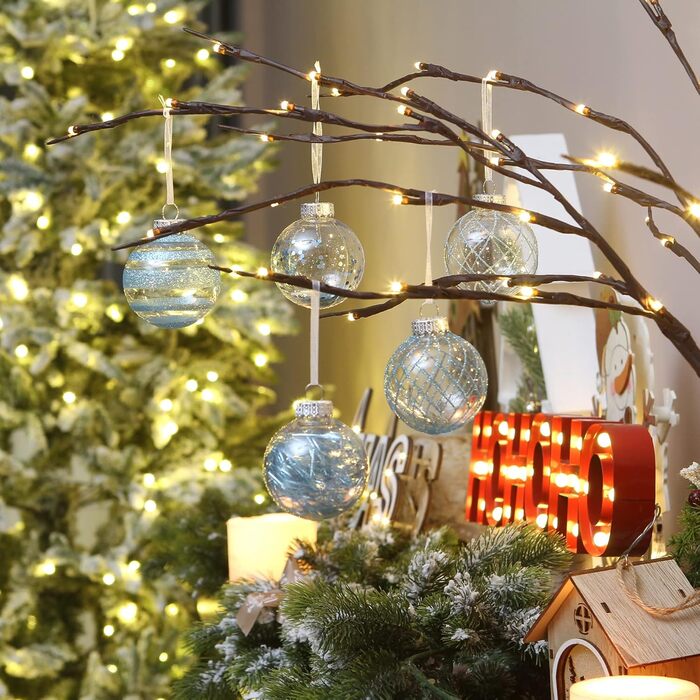 Набір прикрас на ялинку Sea Team 60 мм, 30 шт., блакитний (6CM-C)