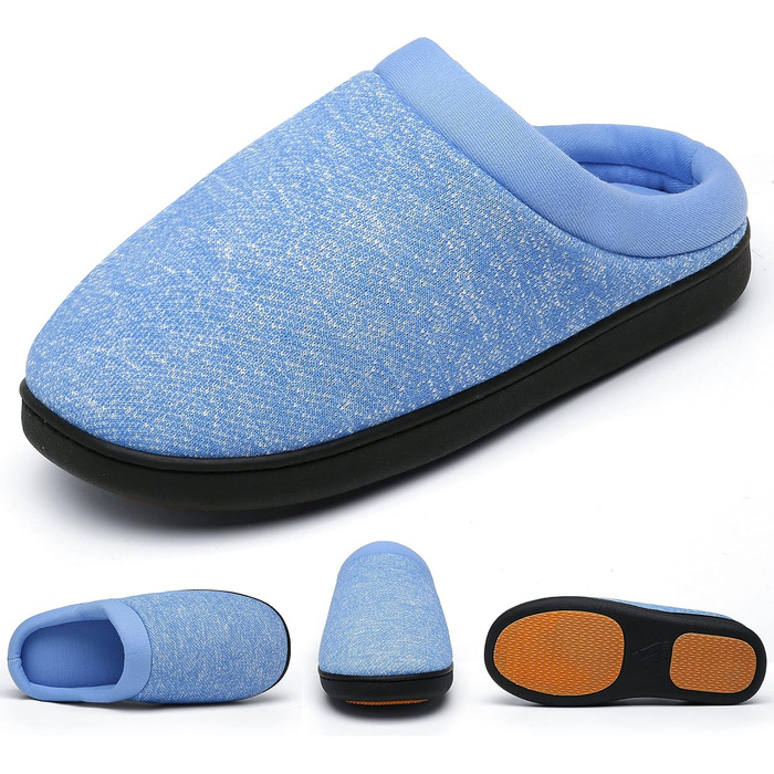 Тапочки домовиті жіночі Mishansha Herren з піною пам'яті, антиковзаючі, розмір 36-49 (Небесно-блакитний, 48 EU)