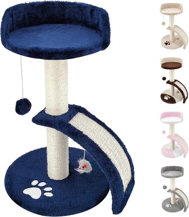 Дерев'яний кігтеточний комплекс Beltom® Kratzbaum 54 см, рожево-білий (блакитний)