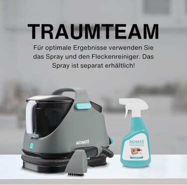 Вагзасув - очищувач плям для килимів, диванів, килимків, м'яких меблів, сходів, авто - потужний килимовий очищувач - пристрій для чищення м'яких меблів 650W, 1,4L, сірий/блакитний