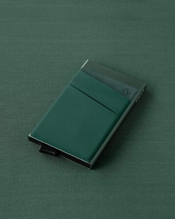 Чоловіче картхолдер VULKIT з RFID NFC захистом: компактний гаманець для 5-7 карт та грошей (Місячний зелений)