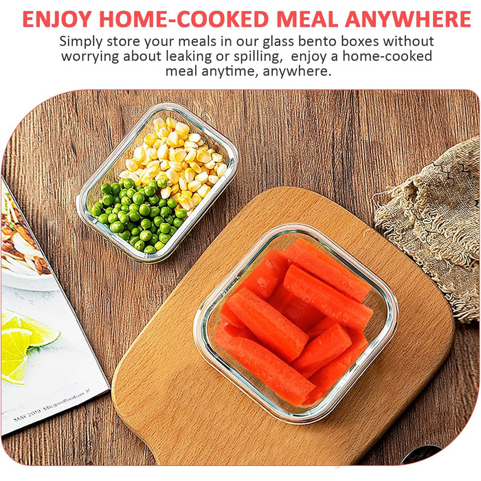 Набір скляних контейнерів Komuee 24 шт. для зберігання продуктів, з кришкою, BPA-free, для мікрохвильової печі та посудомийної машини (12 контейнерів та 12 кришок)
