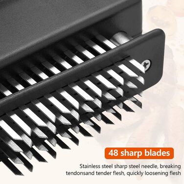 Змінник текстури м'яса 2 шт. з нержавіючої сталі, ніж для відбивання м'яса з 48 та 21 лезом для стейків, курки, свинини, риби, барбекю