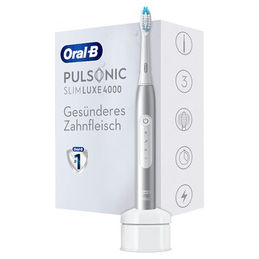 Електрична звукова зубна щітка Oral-B Pulsonic Slim Luxe 4000 - 3 режими чищення для догляду за зубами та яснами, подарунок для чоловіків/жінок