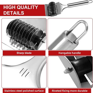 Насадка для приготування пасти Gdrtwwh для кухонного міксера KitchenAid, набір: ролик для тіста, різак для спагеті, ролик для локшини та щітка, нержавіюча сталь, ручний
